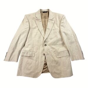 J.S. A. Bank 100% Silk Beige Sport Coat Blazer 40S Lightweight